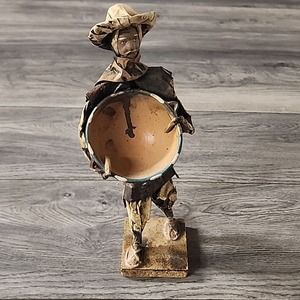 Vintage Mexican Folk Art Paper Mache Figure Handmade Authentic Hardworking Man
